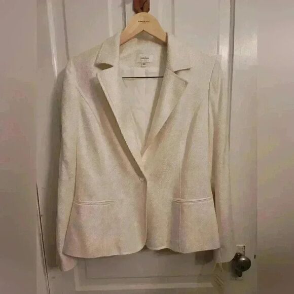 Vintage Neiman Marcus Cream Silk Blazer Size 10 - Picture 1 of 5